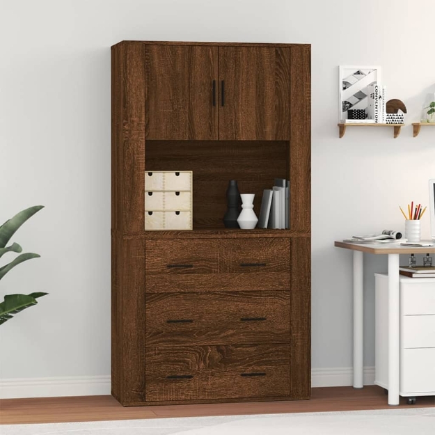 Credenza Rovere Marrone in Legno Multistrato