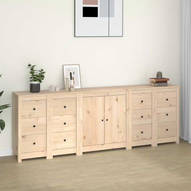 Credenza 230x35x80 cm in Legno Massello di Pino