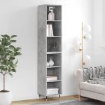 Credenza Grigio Cemento 34,5x32,5x180 cm in Legno Multistrato