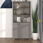 Credenza HAMAR in Legno Massello di Pino Grigio Chiaro