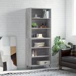 Credenza Grigio Sonoma 69,5x32,5x180 cm Legno Multistrato