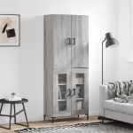 Credenza Grigio Sonoma 69,5x34x180 cm in Legno Multistrato