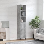 Credenza Grigio Cemento 34,5x34x180 cm in Legno Multistrato