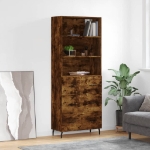 Credenza Rovere Fumo  69,5x34x180 cm in Legno Multistrato