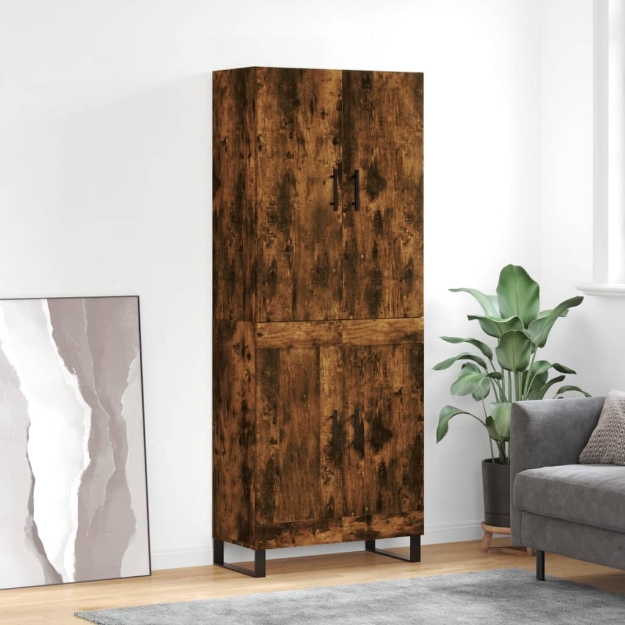 Credenza Rovere Fumo  69,5x34x180 cm in Legno Multistrato