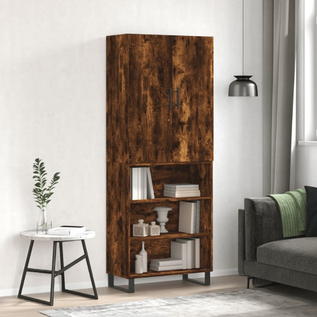 Credenza Rovere Fumo  69,5x34x180 cm in Legno Multistrato