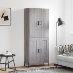 Credenza Grigio Sonoma 69,5x34x180 cm in Legno Multistrato