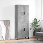 Credenza Grigio Cemento 69,5x34x180 cm in Legno Multistrato