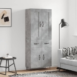 Credenza Grigio Cemento 69,5x34x180 cm in Legno Multistrato