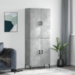 Credenza Grigio Cemento 69,5x34x180 cm in Legno Multistrato