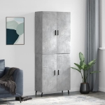 Credenza Grigio Cemento 69,5x34x180 cm in Legno Multistrato