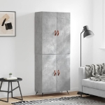 Credenza Grigio Cemento 69,5x34x180 cm in Legno Multistrato