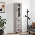 Credenza Grigio Sonoma 34,5x34x180 cm in Legno Multistrato