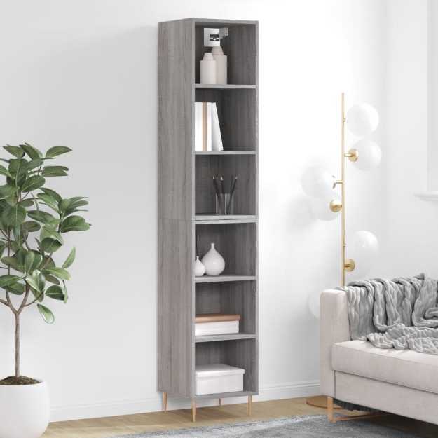 Credenza Grigio Sonoma 34,5x32,5x180 cm in Legno Multistrato