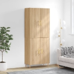 Credenza Rovere Sonoma 69,5x34x180 cm in Legno Multistrato