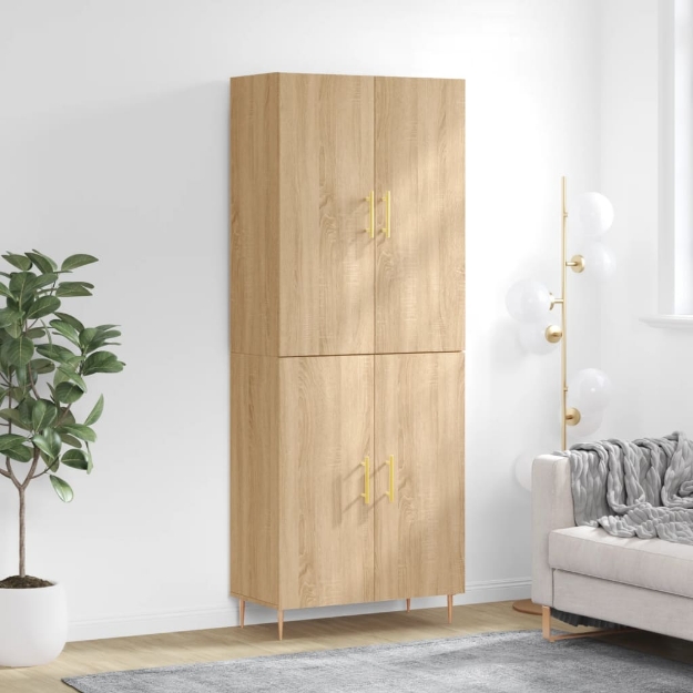 Credenza Rovere Sonoma 69,5x34x180 cm in Legno Multistrato