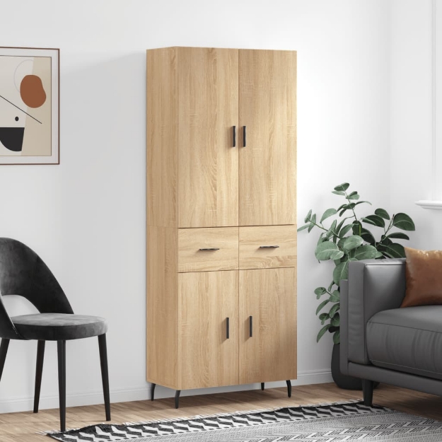 Credenza Rovere Sonoma 69,5x34x180 cm in Legno Multistrato