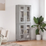 Credenza Grigio Sonoma 69,5x34x180 cm in Legno Multistrato