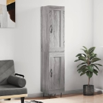 Credenza Grigio Sonoma 34,5x34x180 cm in Legno Multistrato