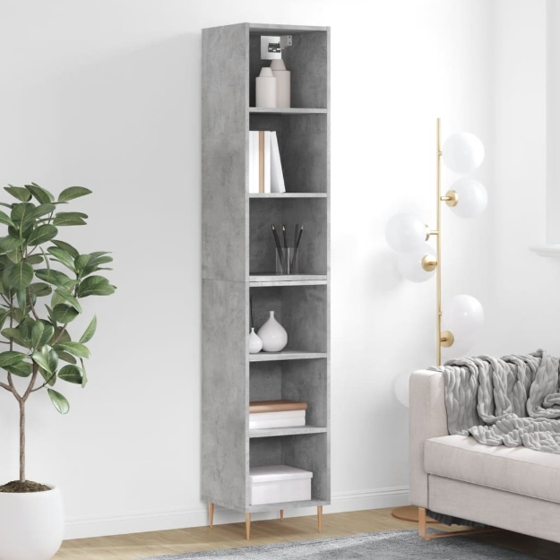 Credenza Grigio Cemento 34,5x32,5x180 cm in Legno Multistrato