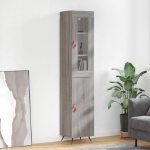 Credenza Grigio Sonoma 34,5x34x180 cm in Legno Multistrato