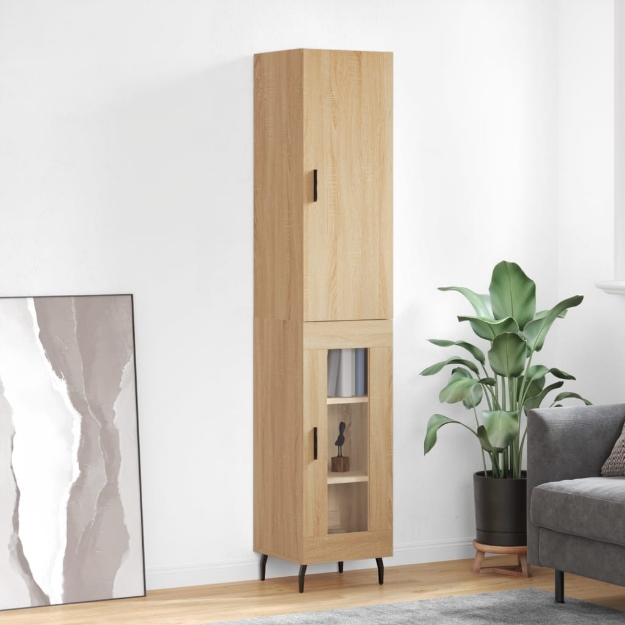 Credenza Rovere Sonoma 34,5x34x180 cm in Legno Multistrato