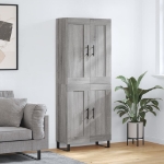 Credenza Grigio Sonoma 69,5x34x180 cm in Legno Multistrato