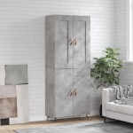 Credenza Grigio Cemento 69,5x34x180 cm in Legno Multistrato