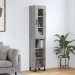 Credenza Grigio Sonoma 34,5x34x180 cm in Legno Multistrato