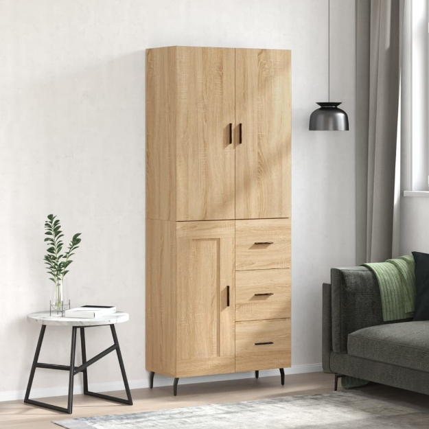 Credenza Rovere Sonoma 69,5x34x180 cm in Legno Multistrato