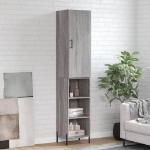 Credenza Grigio Sonoma 34,5x34x180 cm in Legno Multistrato