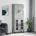 Credenza Grigio Cemento 69,5x34x180 cm in Legno Multistrato