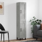 Credenza Grigio Cemento 34,5x34x180 cm in Legno Multistrato