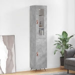 Credenza Grigio Cemento 34,5x34x180 cm in Legno Multistrato