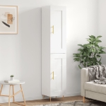 Credenza 34,5x34x180 cm in Legno Multistrato Bianco Lucido