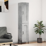 Credenza Grigio Cemento 34,5x34x180 cm in Legno Multistrato