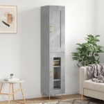 Credenza Grigio Cemento 34,5x34x180 cm in Legno Multistrato