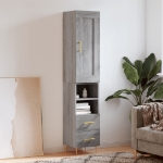 Credenza Grigio Sonoma 34,5x34x180 cm in Legno Multistrato