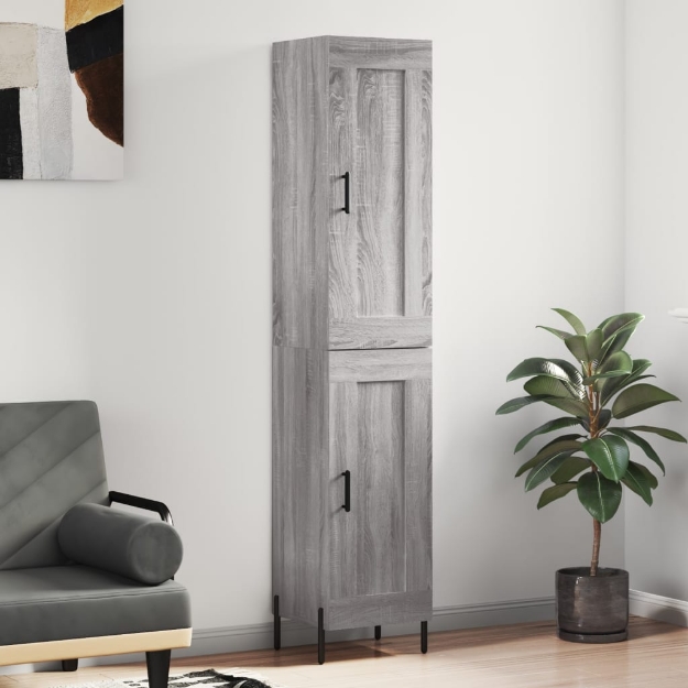 Credenza Grigio Sonoma 34,5x34x180 cm in Legno Multistrato