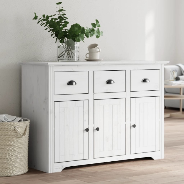 Credenza BODO 115x43x79,5 cm in Legno Massello di Pino Bianco