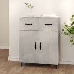 Credenza Grigio Cemento 69,5x34x90 cm in Legno Multistrato