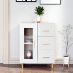 Credenza 69,5x34x90 cm in Legno Multistrato Bianco Lucido