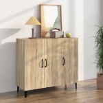 Credenza Rovere Sonoma 90x34x80 cm in Legno Multistrato