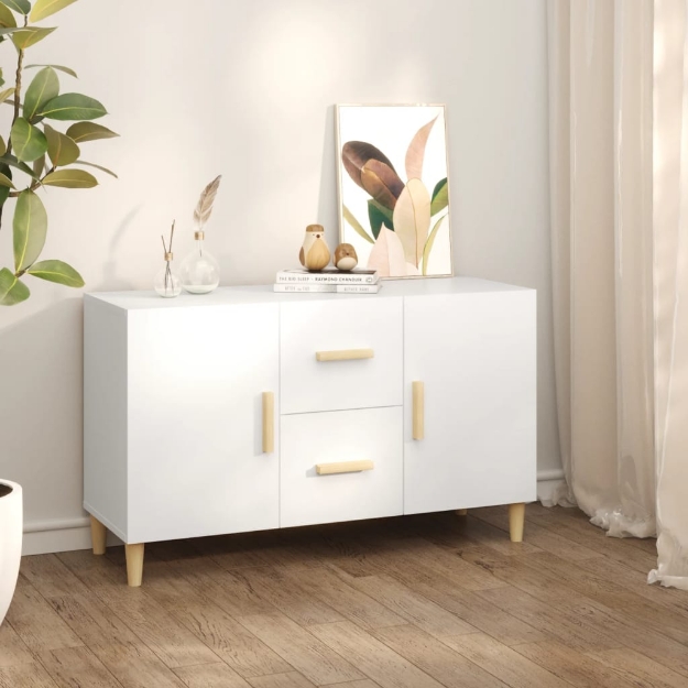 Credenza Bianca 100x36x60 cm in Legno Multistrato