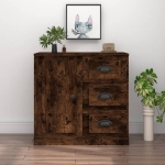 Credenza Rovere Fumo 70x35,5x67,5 cm in Legno Multistrato