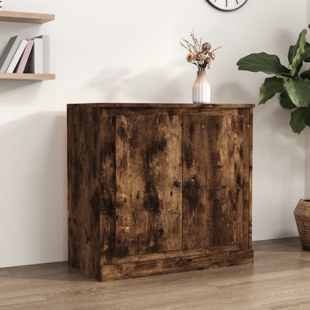 Credenza Rovere Fumo 70x35,5x67,5 cm in Legno Multistrato