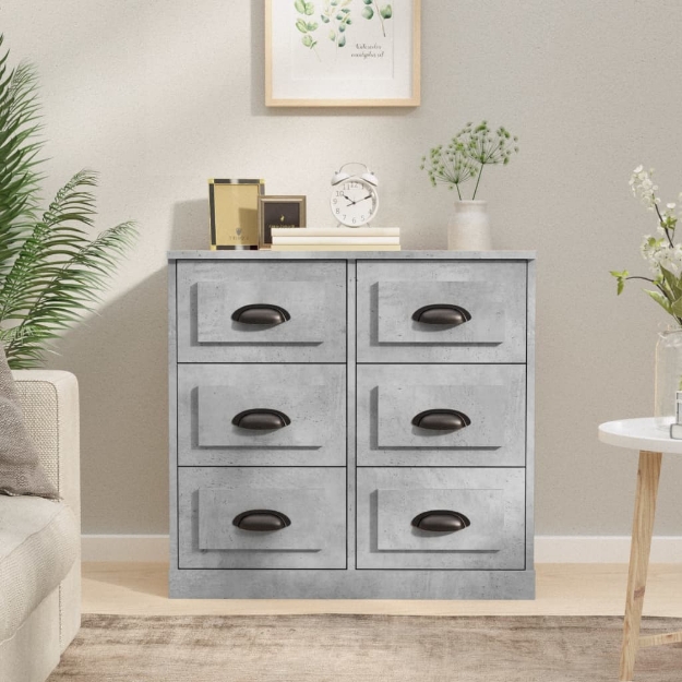 Credenza Grigio Cemento 70x35,5x67,5 cm in Legno Multistrato