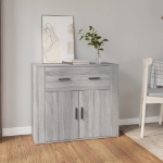 Credenza Grigio Sonoma 80x33x70 cm in Legno Multistrato