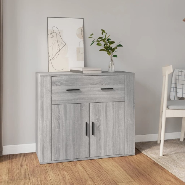 Credenza Grigio Sonoma 80x33x70 cm in Legno Multistrato