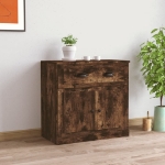 Credenza Rovere Fumo 70x35,5x67,5 cm in Legno Multistrato